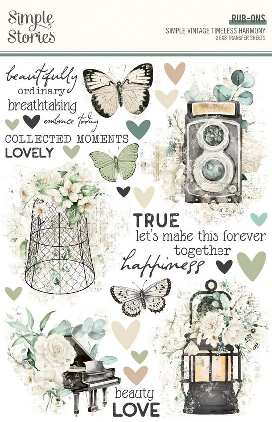 Simple Vintage Timeless Harmony Rub Ons