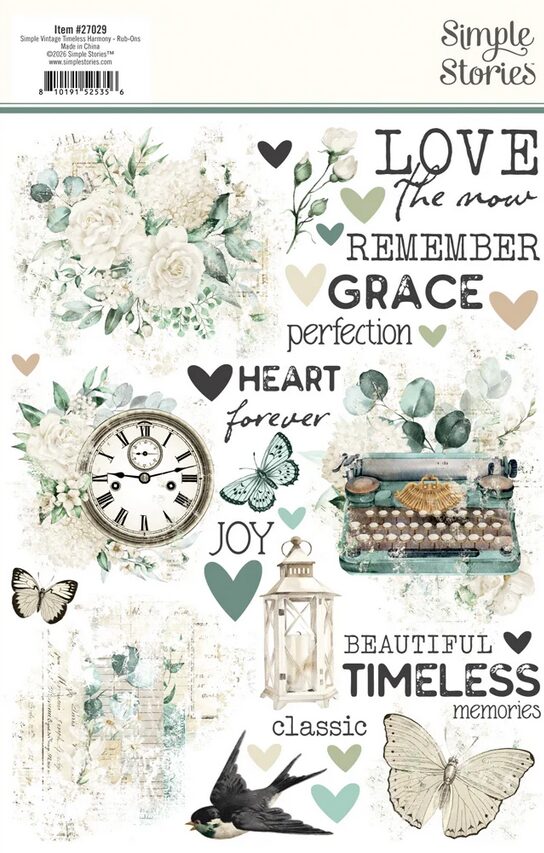 Simple Vintage Timeless Harmony Rub Ons